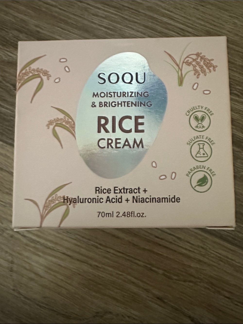 SOQU Rice Cream Moisturizing & Brightening BNIB